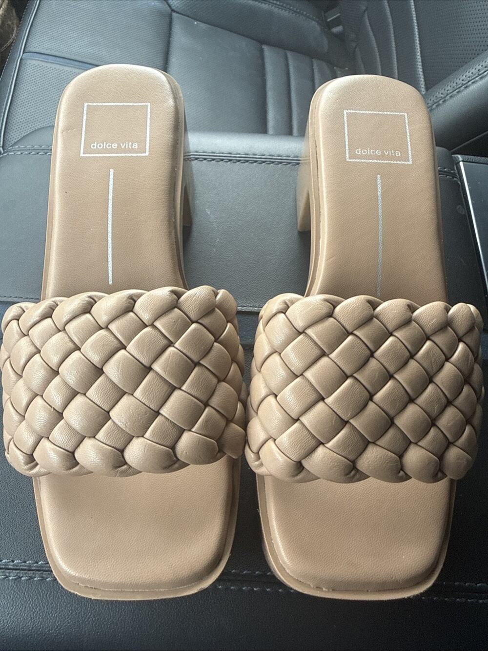 Dolce Vita Natural Tan Woven Sandals Size 8